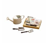 Gralara Outils de Jardin Miniatures Réaliste Arrosoir Miniature Finition Soignée Mini Arrosoir Décoratif pour Micro Décor, Beige, Arrosoir De Jardin avec Graines De Légumes
