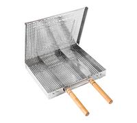 Gralara Panier à Griller pour Barbecue, Poisson et Grillades, Léger, avec Deux Poignées En Bois, Accessoires pour Grillades, Filet de Cuisson et Pince pour Ca