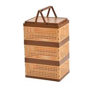 Gralara Panier de Rangement Pliable pour Pique-Nique, idéal pour la Maison et Le Salon, Triple Layer 63cm H