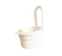 Gralara Panier d'Évier de Cuisine, Passoire en PP et Silicone, Support Suspendu Égouttoir, Filtre à Déchets et Légumes Compact, Ouverture par Pression, Adapté pour Cuisine, Douche, Blanc