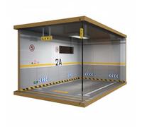 Gralara Parking Miniature Éclairé LED Boîte Vitrine Acrylique Panneaux Acryliques Maquette à Base Plate pour Collectionneurs, sur Étagère, Modèle De Garage De Stationnement Assemblé, Côté Gauche, 2A