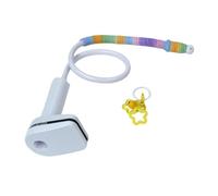 Gralara Parrot Perchoir Support Oiseau Table Perchoir Accessoire Entraînement Cloche Solide Corde Flexibilité Adapté pour Éducation Contacts Sociaux Oiseaux, Blanc