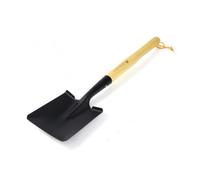 Gralara Pelle Jardin Confortable Pelle avec Manche en Bois Compacte Outil pour Camping, Pelle À Tête Carrée Noire avec Manche en Bois Droit