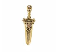 Gralara Pendentif Épée Doré Antique Pendentif Pointe Effilée Laiton, Épée En Cuivre - Incrustation De Cuivre Violet/Pupille Argentée