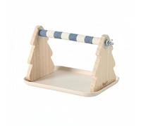 Gralara Perchoir Dresseur de Perroquet Support Tabletop de Dressage Surface Antidérapante Base Amovible Bois Naturel Convient pour Formation Repas Compagnie Taille Unique, M, Sapin De Noël