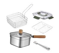 Gralara Petite Friteuse D'extérieur avec Couvercle et Panier pour Légumes, Poisson et Frites