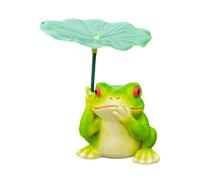 Gralara Petite Statuette D'animal En Résine, Sculpture Miniature Peinte à La Main, pour Cheminée, Jardin Ou étagère D'entrée/piscine, Grenouille