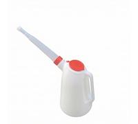 Gralara Pichet avec Bec Flexible Léger Broc Dosage avec Bec Flexible Robuste Pichet Bouchon pour Bricoleurs, Vidange, 4L, Red Cap Red Ring