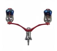 Gralara Poignée de Moulinet de Pêche CNC Aluminium Robuste Manette Double Antidérapante Installation Facile Large Compatibilité Prise en Main Agréable pour Pratique de Pêche, Rouge, Shimano À Visser