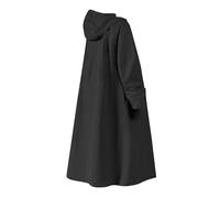 Gralara Poncho imperméable pour vélo électrique, imperméable long et coupe-vent, idéal pour la randonnée, la pêche et les sorties en groupe (adultes), Noir Xxl