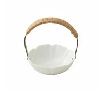 Gralara Porte-Bonbons avec Poignée Portable Coupelle Multifonctionnel Vaisselle pour Invités, Blanc Élégant, style to 2