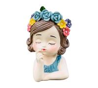 Gralara Pot de Fleurs féerique, Figurine décorative, Joli récipient pour Plantes, Vase pour Centre de Table ou Bureau, Manteau Bleu