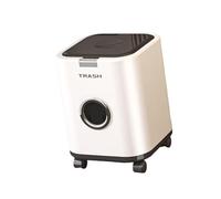 Gralara Poubelle Domestique avec Système de Contrôle Des Odeurs Corbeille à Déchets Mobile sur Roulettes Pivotantes Bac à Ordures Double Couche Panier à Déche, Blanc