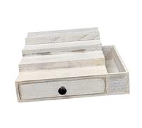 Gralara Présentoir à Parfum Homme Support à Parfum En Bois avec Compartiment et Tiroir pour Rangement de Bijoux Montres Accessoires Soins Personnels Parfait P, Blanc