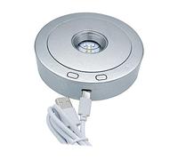 Gralara Présentoir de Plateau tournant électrique avec lumière 8 Modes d'éclairage présentoir Rotatif motorisé pour Montres, Objets de Collection, Sacs,