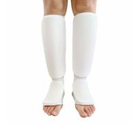 Gralara Protège-Tibias avec Protection du Cou-Pied Confortables pour Entraînement d'arts Martiaux, Array, Blanc, S