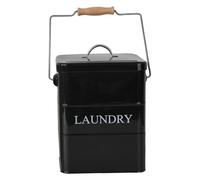 Gralara Rangement Lessive Boîte Stockage Fer Organisateur avec Couvercle Poignée pour Poudre Capsules et Feuilles Adapté à La Buanderie Rangement Inté, Noir