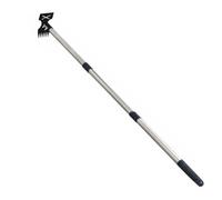 Gralara Râteau Cultivateur à 6 Dents Double Fonction Houe à Manche Démontable Assemblage Facile Outil de Désherbage Multifonctionnel pour Jardin , 4-Section Pole