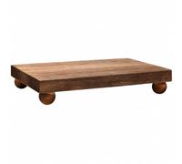 Gralara Riser Décoratif en Bois sans Perçage Support D'exposition EDS Arrondis Multifonctionnel Organisateur Décoratif Bureau pr Comptoir, Couleur Bois, 30x18x4cm