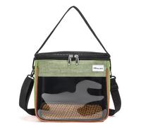 Gralara Sac à Dos pour Hamster Transporteur de Sac Porté Travers Fenêtre Transparente Maille Respirante Boîtier Protecteur Adapté aux Balades Trajets, Green, M