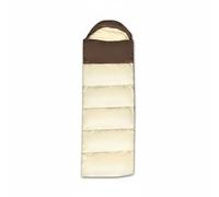 Gralara Sac de Couchage de de Nuit Enveloppe Thermique Compact avec Housse de Compression Polyester et Coton Creux Confort Constant Convient au Camping Randonnée Halte Repos, Marron Et Blanc, 1kg