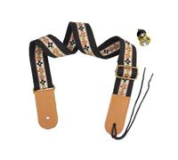 Gralara Sangle de Ukulélé Brodée, Réglable et Légère, Compatible avec Les Ukulélés Baryton et Soprano, Noir