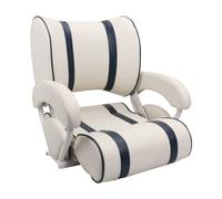 Gralara Siège Passager Marin Siège de Bateau Chaise de Timonerie Fauteuil Nautique Dossier Inclinable Revêtement PU Accoudoirs Confort Glissière Avant Arrière