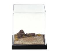Gralara Socle D'exposition avec Couvercle en Acrylique Transparente Boîte Présentation avec Socle Stable Vitrine en Acrylique pour Maquettistes