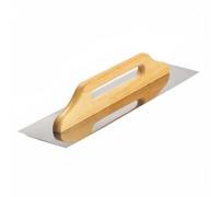 Gralara Spatule Dentée pour Carrelage Acier au Carbone, Outil de Lissage Professionnel, Application Uniforme, Spatule Dentée Matériau Platoir Cranté pour Carreleurs, Bricoleurs, 48CM, sans Dents