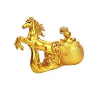 Gralara Statue Cheval Résine Figurine Animale Ornement Décoratif Symbolique Porte- Sculpture Artisanale Adaptée pour Salon Bureau Chambre Bibliothèque, 26x19cm