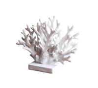 Gralara Statue Coral Artificielle Résine Sculpture Corail Ornement Tabletop Finition Raffinée Adaptée Maison Hôtel Salon Bibliothèque Cabine, Blanc 18cmx15cm