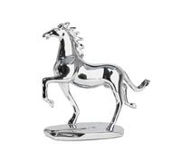 Gralara Statue de cheval, figurine de destrier, décoration intérieure, sculpture animale pour étagère, bureau d'hôtel, Cheval de Course Argenté