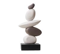 Gralara Statue en artificiel, sculpture en pierre de résine, figurine d'art fantaisie, ornement pour exposition, bar, appartement, cadeau, Gris Blanc