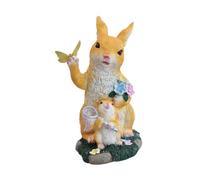 Gralara Statuette de Lapin Décorative, Figurine, Ornement Mignon, Sculpture de Lapin, Lampe Solaire pour Intérieur et Extérieur, Jaune