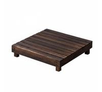 Gralara Support à Plantes sur Pied Déplaçable Support à Fleurs En Bois Stable Article Déco pour Angle Fenêtre , Carré Bas C 49,5 × 49,5 × 10 Cm