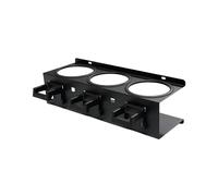 Gralara Support de Rangement Murale Spray pour Bouteilles Rayonnage à Accrocher pour Produits d'entretien Structure Solide en Acier Convient Garage Maison, Noir 3 Trous