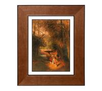 Gralara Tableau Cadre en Bois Morne | Rectangulaire, Toile Imprimée Passe-Partt, Haute définition, Toile Encadrée, pr Entrée, 30x40cm, Style B