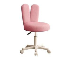 Gralara Tabouret avec Dossier Oreilles Lapin Pratique Tabouret à roulettes avec Dossier Stable pour Coiffeuse, Rose