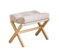 Gralara Tabouret Pouf Repose-pieds Ottoman Banc, Array, Blanc, Structure Renforcée, Bois Massif FSA De Qualité Importée, Rembourré, Housse Amovible, Remplissage En Coton Flocon De Neige