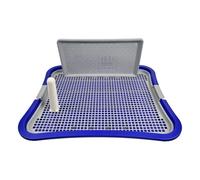 Gralara Tapis d'apprentissage de La Propreté pour Chien avec Rebord Haut, Anti-éclaboussures et Anti-déversement, en, pour Chatons et Autres Petits, Bleu Foncé