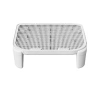 Gralara Tapis de Litière pour Chat avec Tampon Collecteur de Particules Pieds en Silicone pour Fixation Grille de 5mm Anti-Propagation Facile à Nettoyer et Dé, Gris 15 Cm