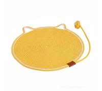 Gralara Tapis Griffoir Rond en Corde Résistant à l'usure Ne S'effiloche Pas pour s, ons, Yellow, 43CM
