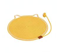 Gralara Tapis Griffoir Rond en Corde Résistant à l'usure Ne S'effiloche Pas pour s, ons, Yellow, 60CM