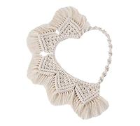 Gralara Tapisserie Murale Créative En Macramé avec Pompons et Cœurs, En Coton Tissé, Idéale pour Décorer Une Chambre, Un Appartement Ou Une Chambre D'enfa