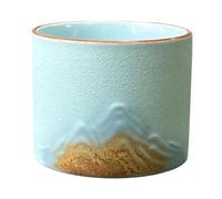 Gralara Tasse En Céramique Classique de Mode En Porcelaine, Motif Abstrait, Tasse à Saké Kung Fu, Tasse à Thé, Tasse à Café pour Le Lait, L'eau, Le Saké, Bleu