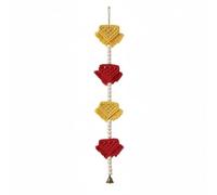 Gralara Tenture Bohémien à Triangles fait Main Décoration Murale En Macramé Coloré Franges Décoratives Tenture En Macramé pour Enfants, Red Yellow