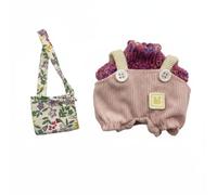 Gralara Tenue de Poupée Ensemble Vêtements Salopette Pull Sac en Maille Douce et Velours Côtelé avec Boutonnerie Fonctionnelle et , 003
