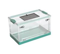 Gralara Terrarium Transparent Pliable pour Reptiles, réservoir d'élevage avec Couvercle Coulissant pour Petits Reptiles, boîte Polyvalente, légère et, Blue L