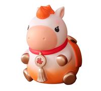 Gralara Tirelire Cheval Statue Épargne Animal Sculpture Figurine Décorative Vinyle Fonction Économies Convient pour Bureau Maison Cadeau Anniversaire, Orange Grand