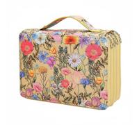 Gralara Trousse à Crayons Grande Capacité 200 Fentes Portable Étui à Crayons 4 Couches à Fermeture Éclair Étui de Rangement Multi-Fentes pour Artistes, Beige